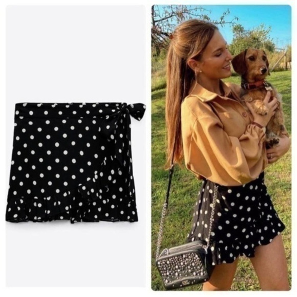 ZARA ruffled polka dot skort 8372/230